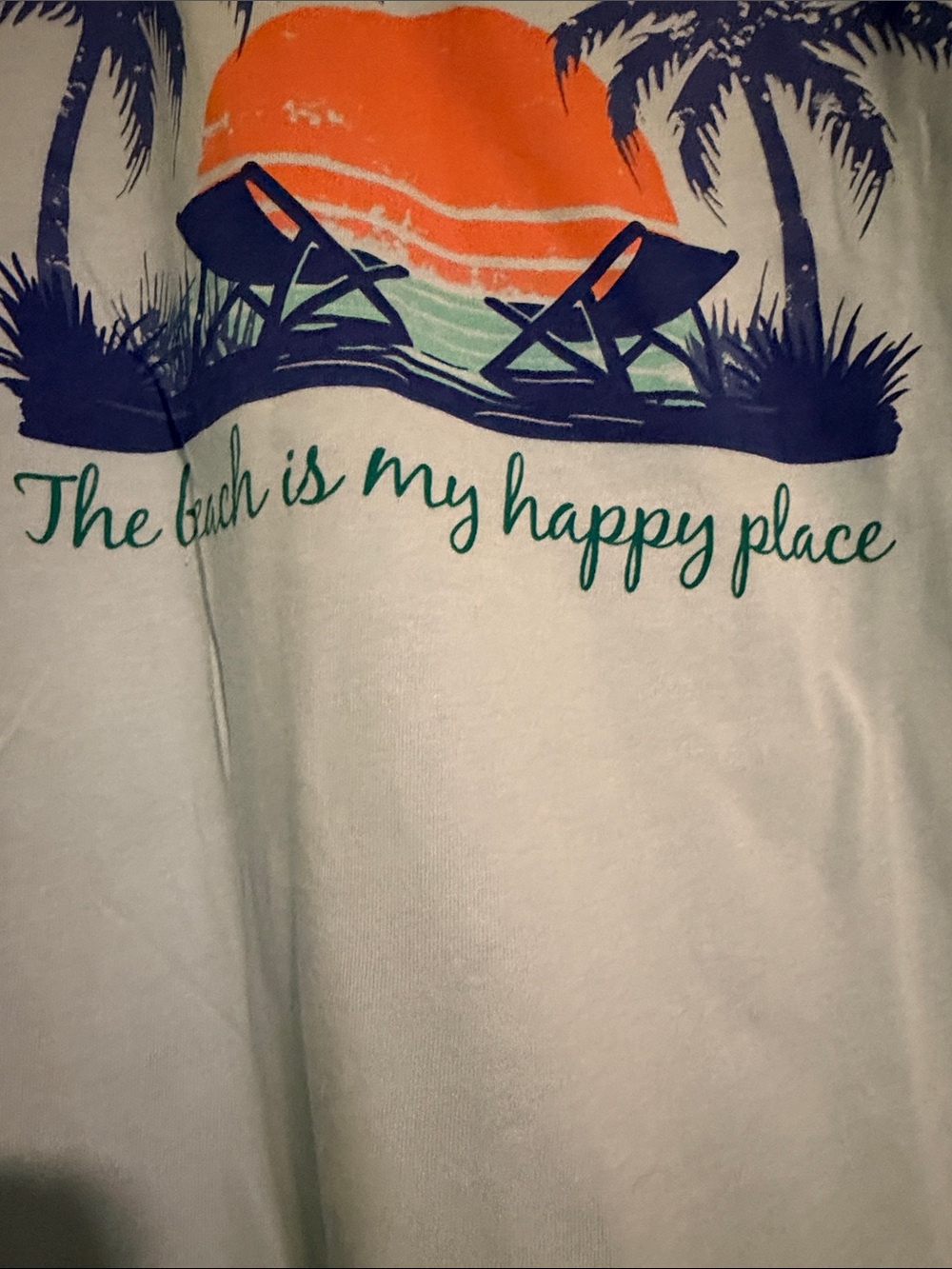Light blue Graphic Tee "The Beach Is My Happy Place"